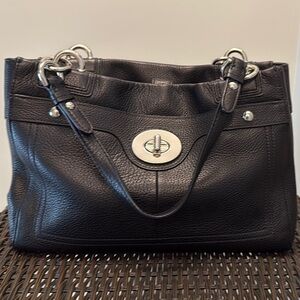 Coach Penelope turnlock black satchel tote bag